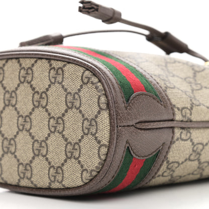 Gucci GG Supreme Monogram Web Mini Ophidia Bucket Bag Brown 10 of 10