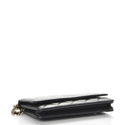 Chanel Lambskin Quilted Wallet On Chain WOC Black 4 of 9