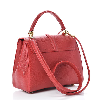 Celine Grained Calfskin Small 16 Top Handle Bag Red 2 of 11