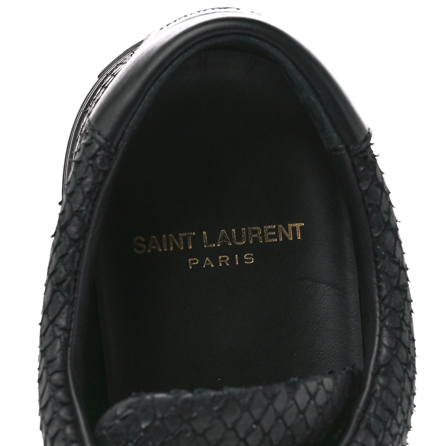 Calfskin Python Effect Andy Low Top Sneakers 37.5 Black