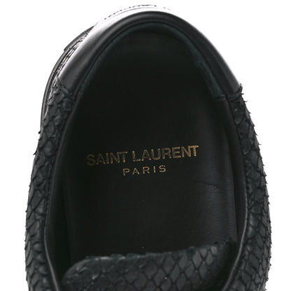 Saint Laurent Calfskin Python Effect Andy Low Top Sneakers 37.5 Black 7 of 9