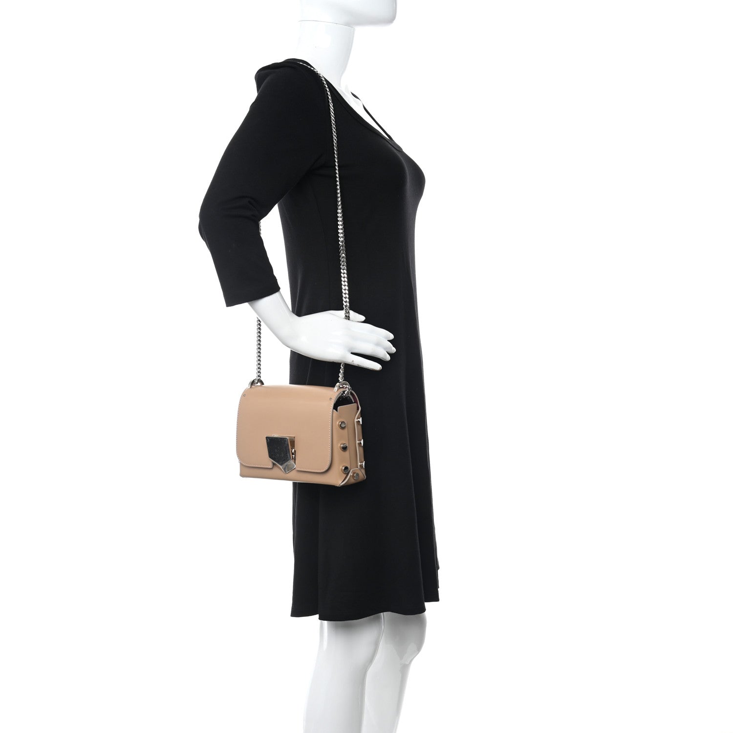 Jimmy Choo Chrome Spazzolato Lockett Petite Shoulder Bag Nude 2 of 9