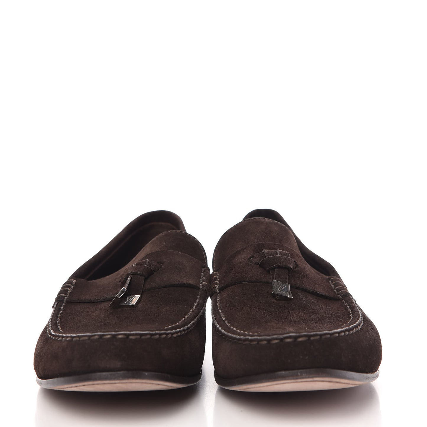 Suede Calfskin Mens Moccasin Loafers 8.5 Brown
