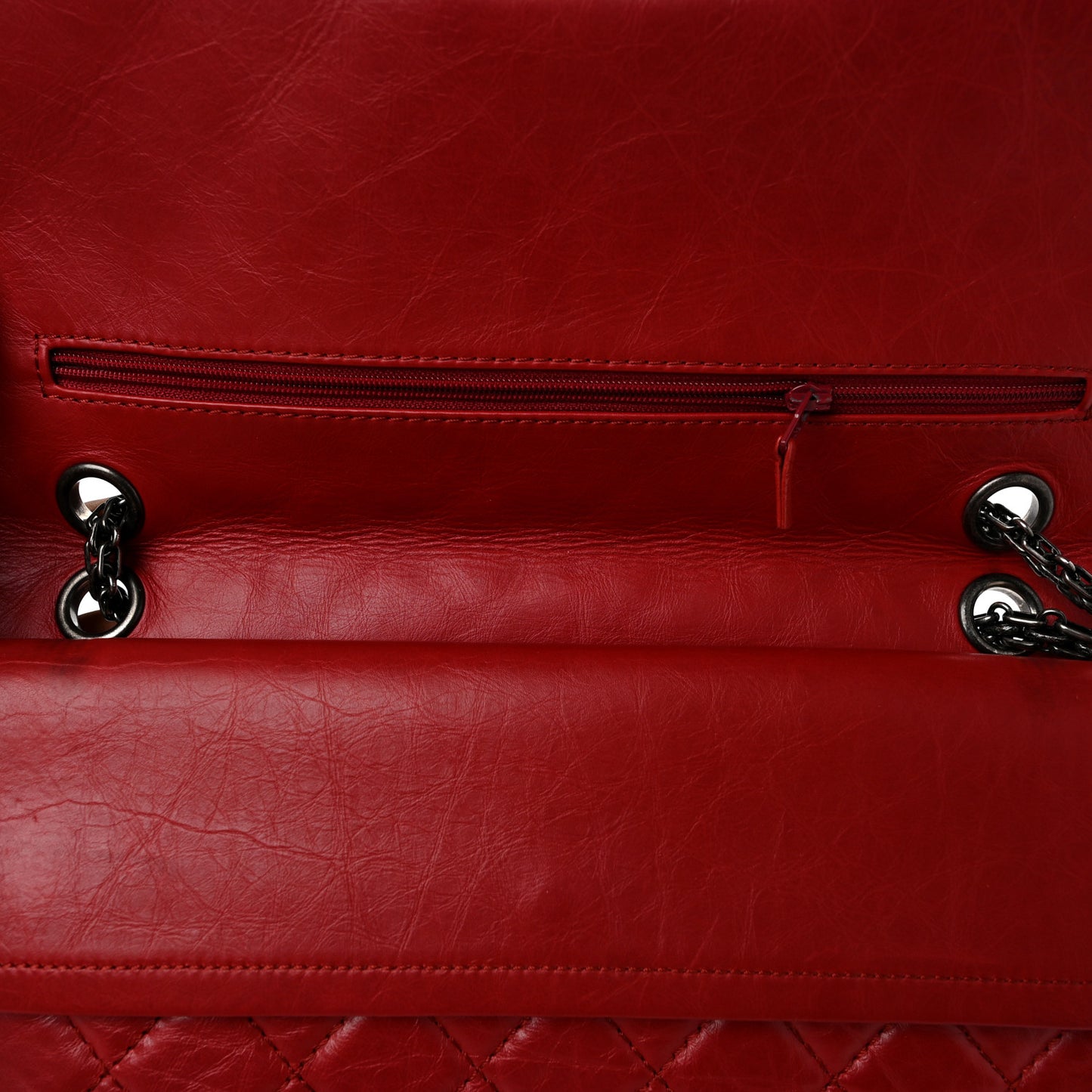 Aged Calfskin Quilted 2.55 Reissue 226 Flap Red