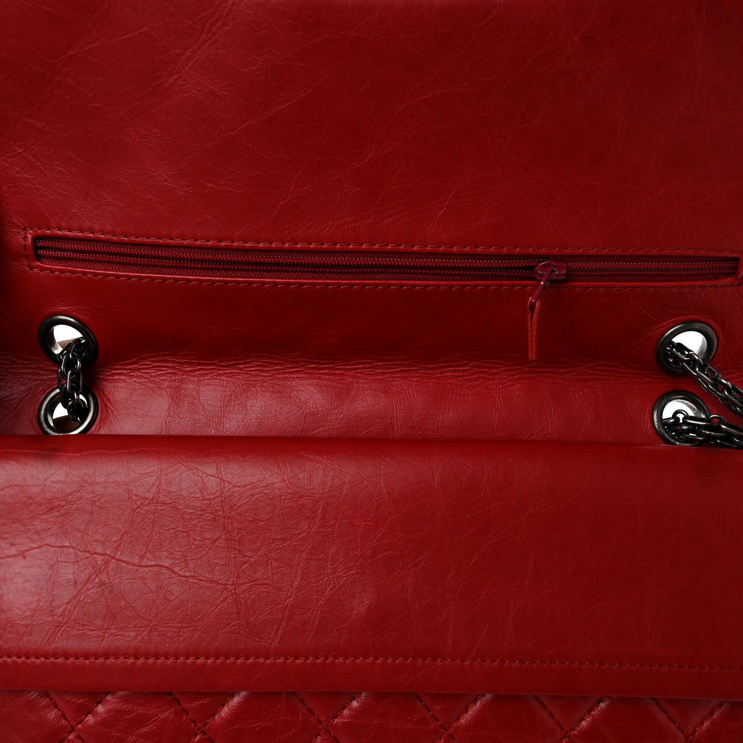 Chanel Aged Calfskin Quilted 2.55 Reissue 226 Flap Red 10 of 13