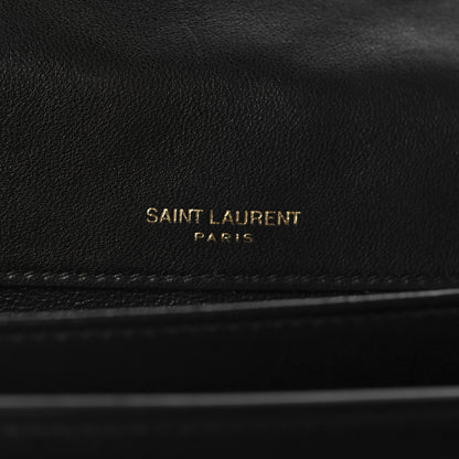 Saint Laurent Lambskin Quilted Monogram Medium Solferino Satchel Black 7 of 10