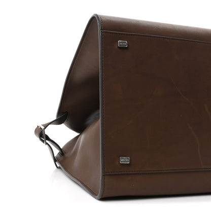 The Row Polished Saddle Calfskin Soft Margaux 17 Dark Brown 7 of 8