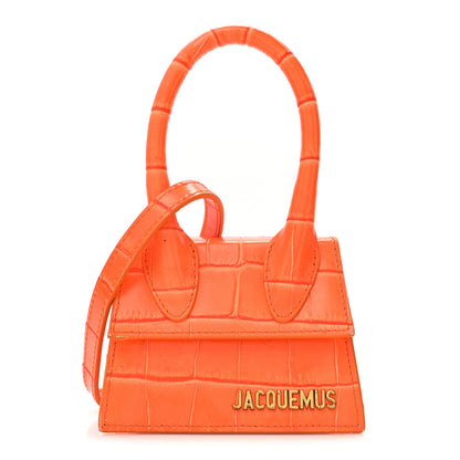 Jacquemus Calfskin Crocodile Embossed Le Chiquito Orange 1 of 16