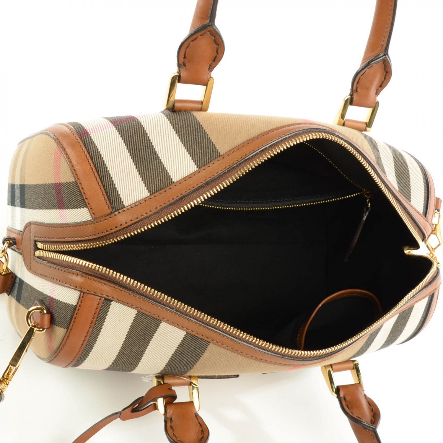 Burberry House Check Medium Alchester Bowling Bag Tan 16 of 20