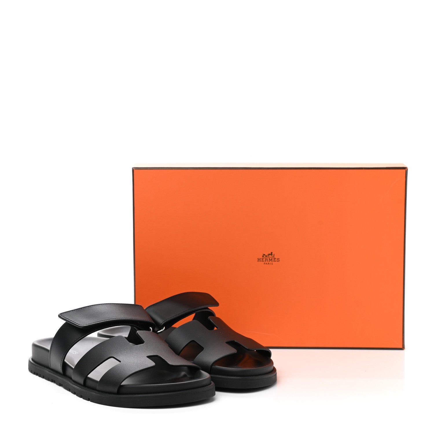 Hermes Calfskin Womens Chypre Sandals 36 Black 9 of 9