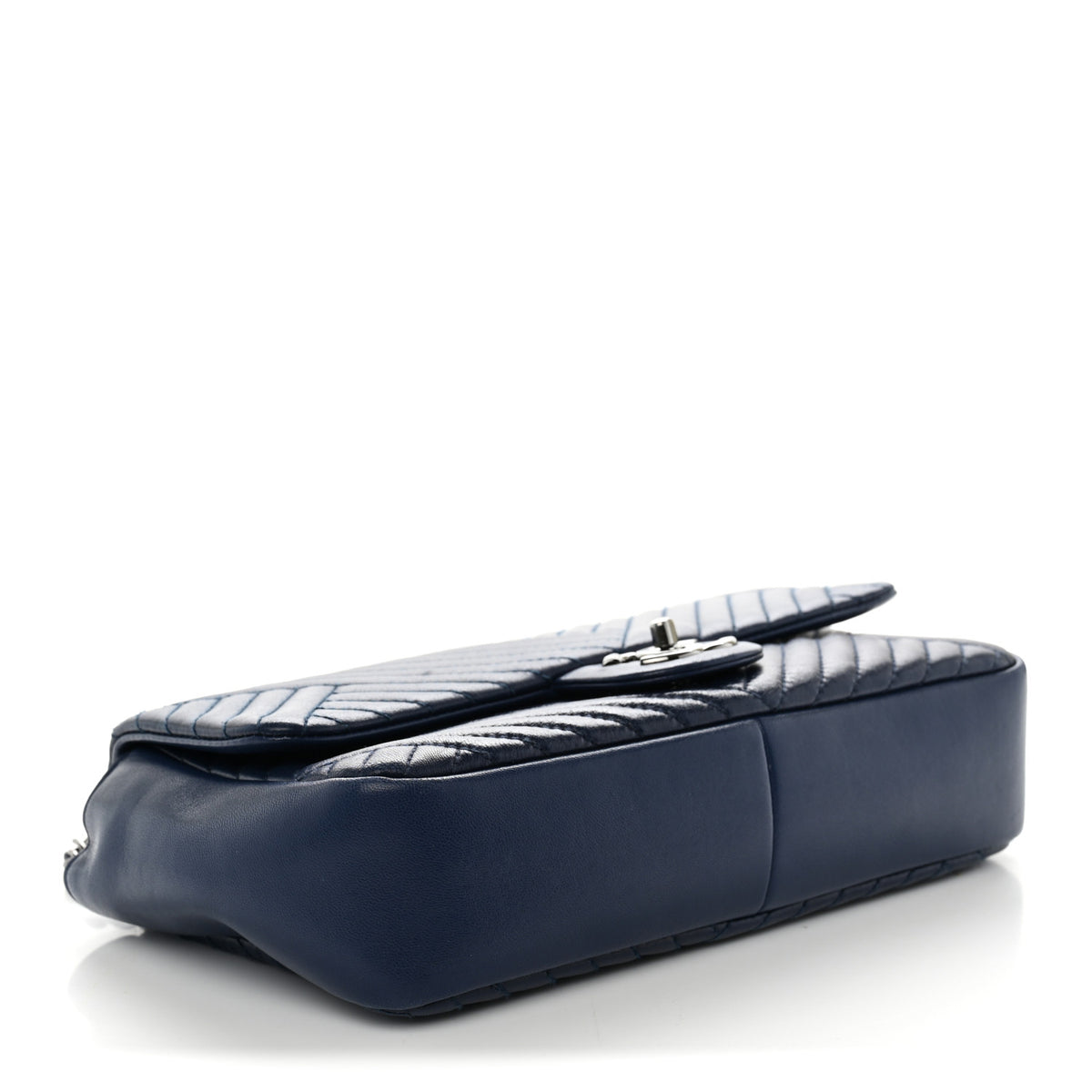 Lambskin Quilted Medium CC Crossing Flap Blue