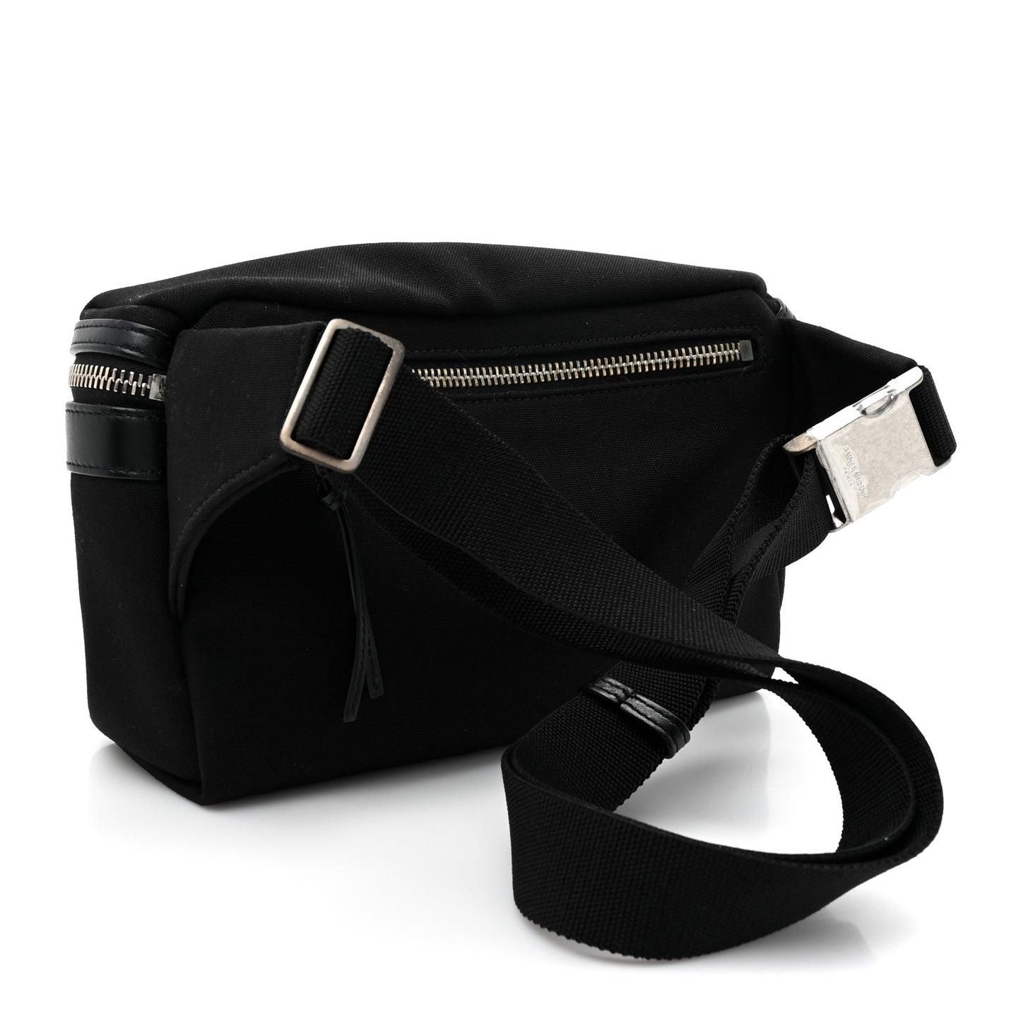 Canvas Calfskin City Belt Bag Black