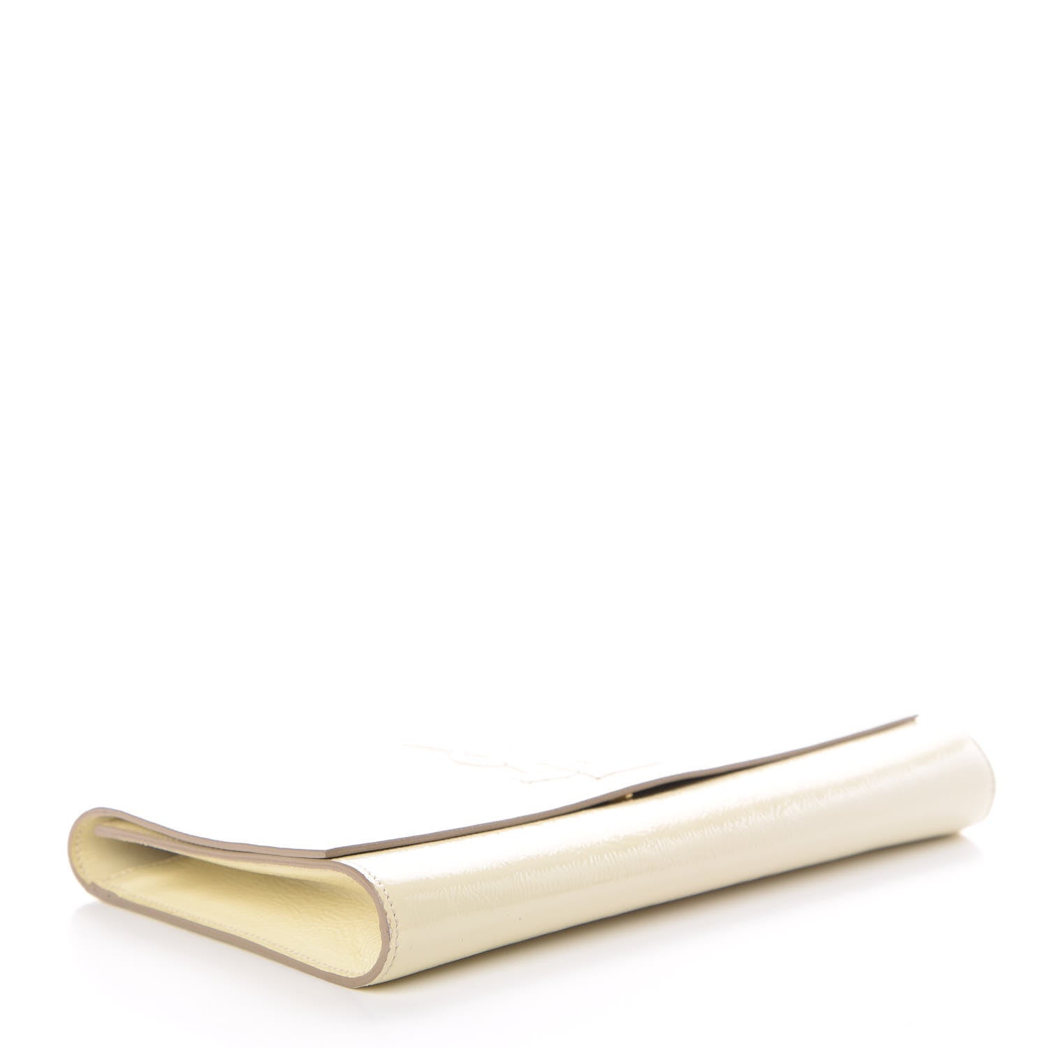 Saint Laurent Textured Patent Calfskin Large Belle De Jour Clutch Ivory 4 of 8