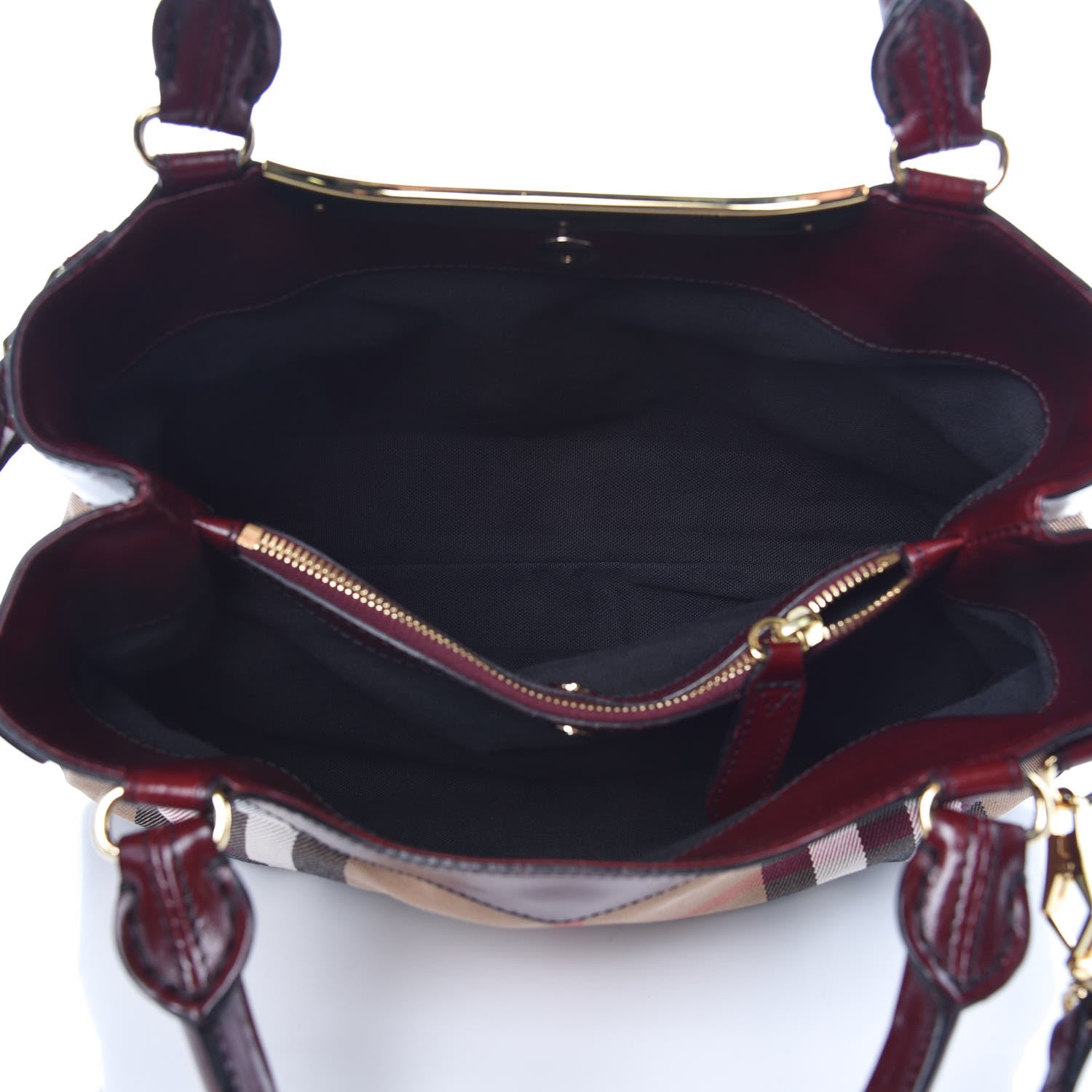 Burberry House Check Tote Burgundy 6 of 16