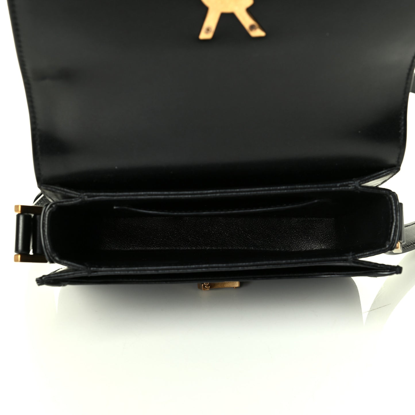 Smooth Calfskin Small Solferino Satchel Black