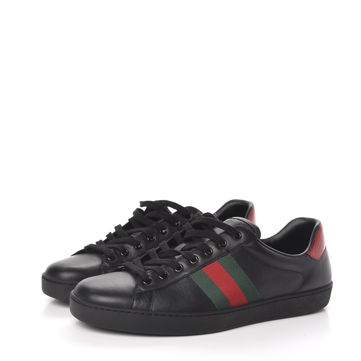 Gucci Miro Soft Calfskin Ayers Web Mens Ace Sneakers 11 Black Rosso 4 of 10