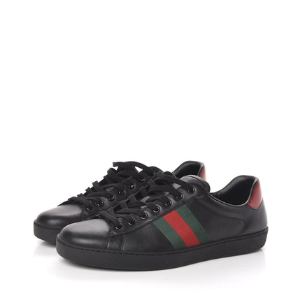 Gucci Miro Soft Calfskin Ayers Web Mens Ace Sneakers 11 Black Rosso 4 of 10