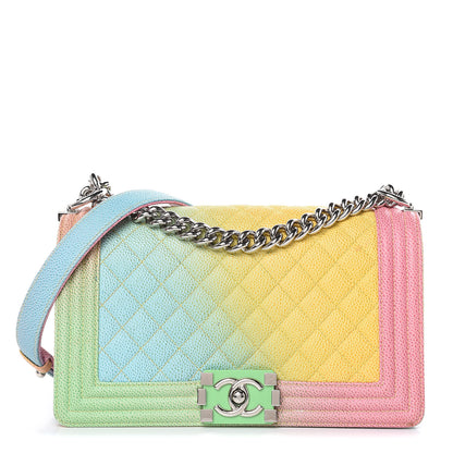 Chanel Caviar Quilted Medium Cuba Rainbow Boy Flap Multicolor 1 of 12