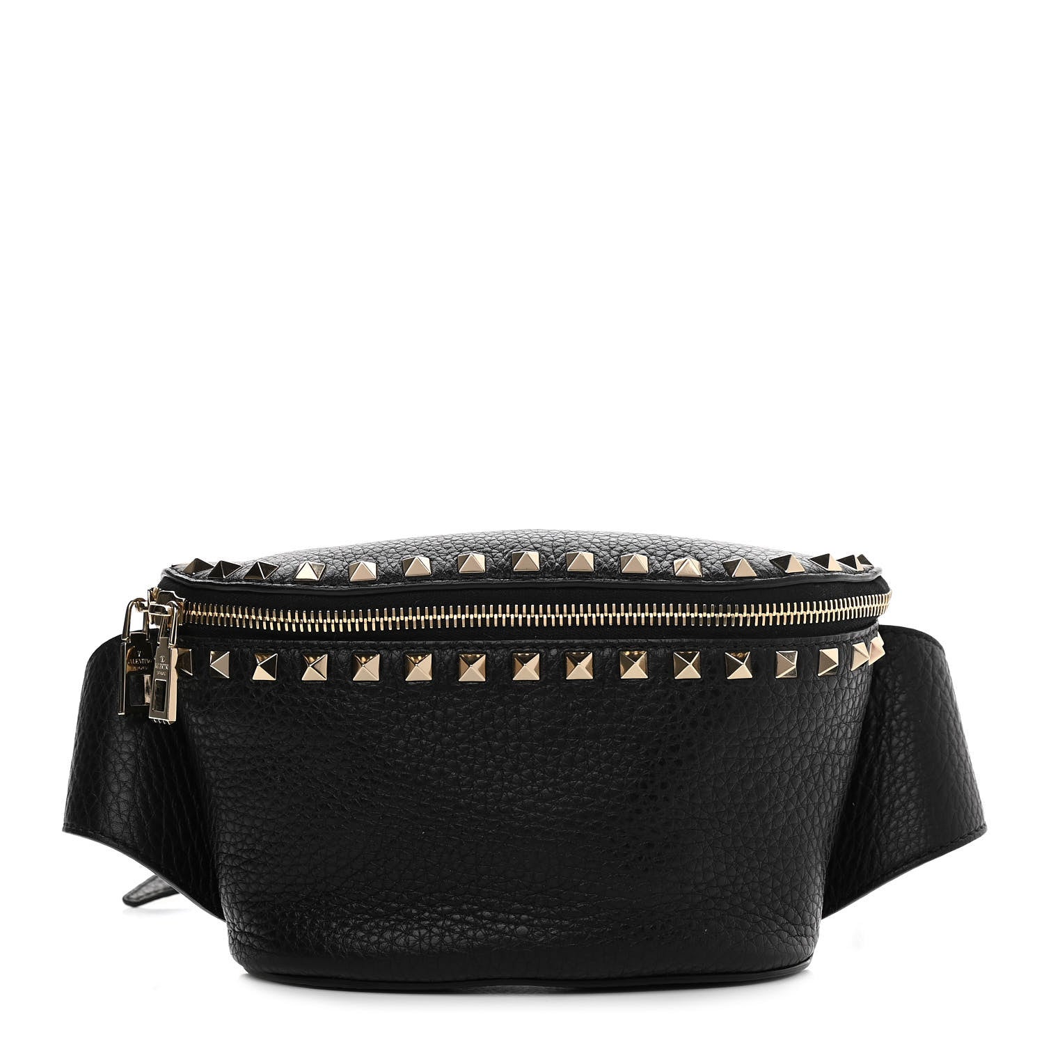 Valentino Garavani Grainy Calfskin Rockstud Belt Bag Black 1 of 9