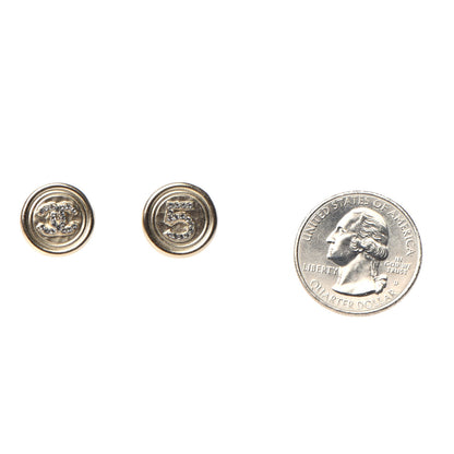 Chanel Crystal CC Round Earrings Light Gold 2 of 5