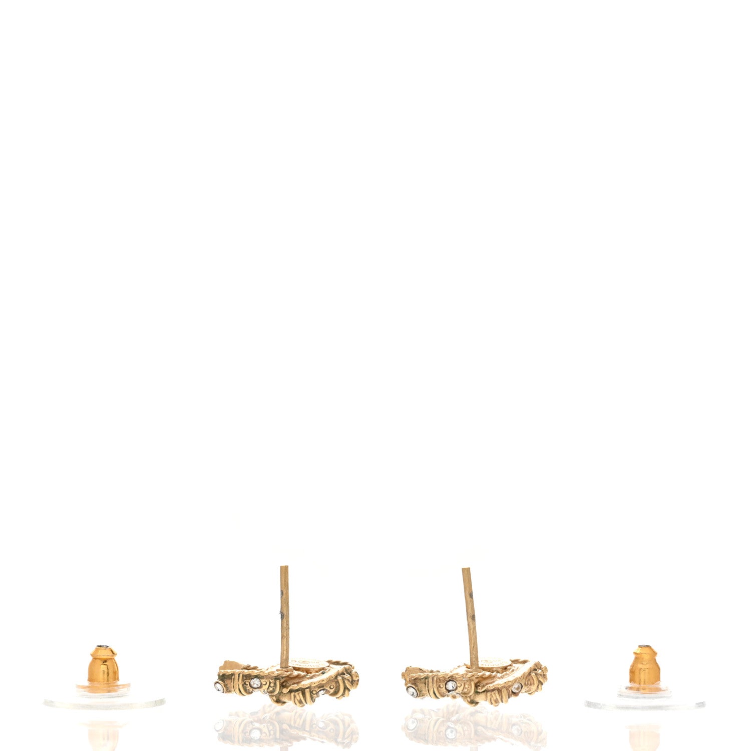 Chanel Crystal Mini Twist CC Earrings Gold 3 of 5
