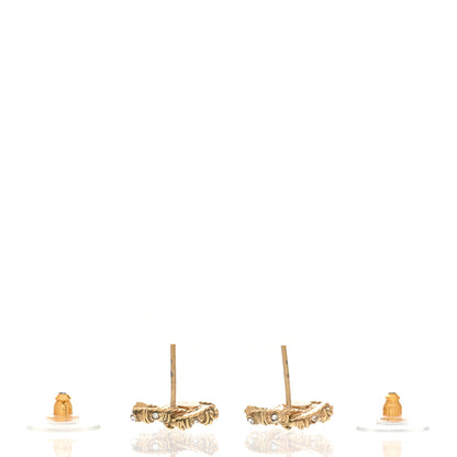 Chanel Crystal Mini Twist CC Earrings Gold 3 of 5