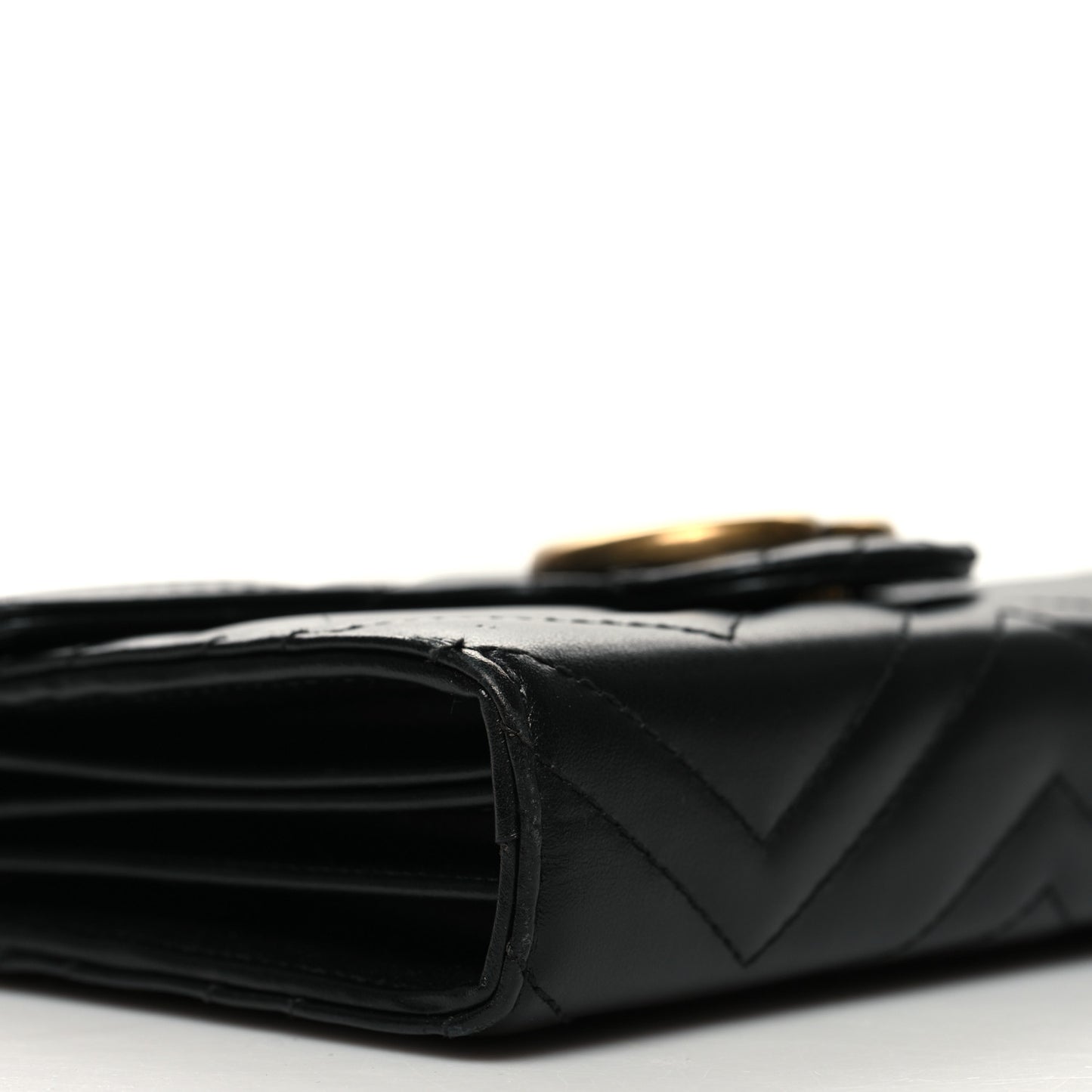 Calfskin Matelasse GG Marmont Chain Wallet Black