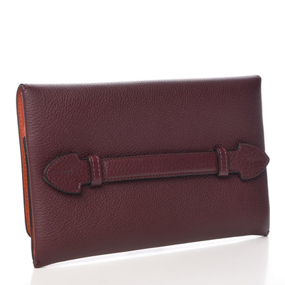 Burberry Grainy Calfskin Two-Tone Wristlet Clutch Deep Claret 3 of 8