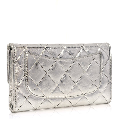 Chanel Metallic Aged Calfskin Quilted Reissue Long Flap Wallet Light Silver 3 of 11
