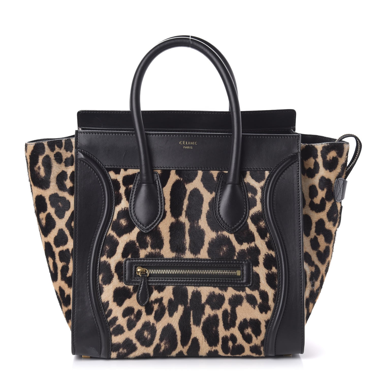 Celine Leopard Pony Hair Mini Luggage Brown 1 of 9