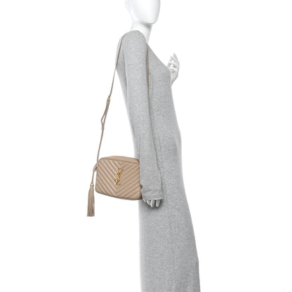 Saint Laurent Calfskin Matelasse Monogram Lou Camera Bag Dark Latte 2 of 12