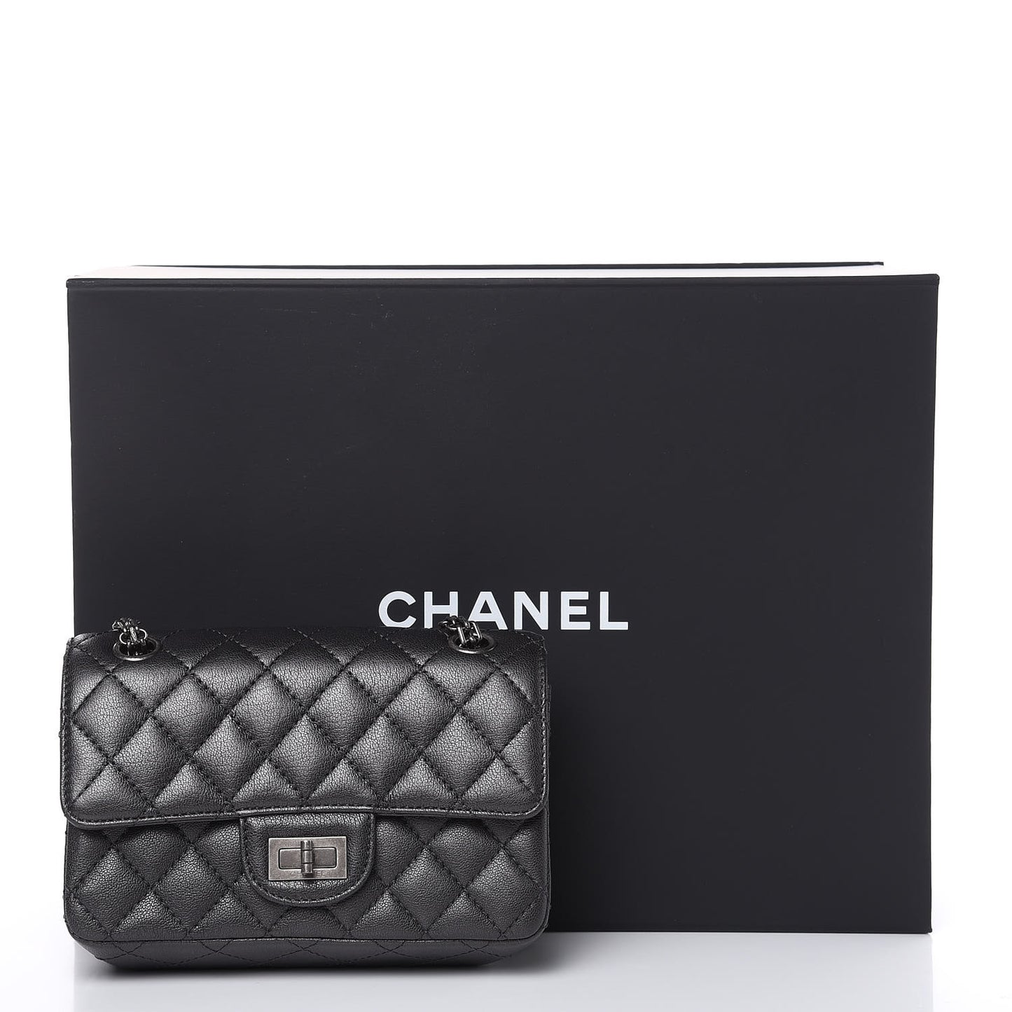 Sheepskin Quilted 2.55 Reissue Mini Flap Dark Grey