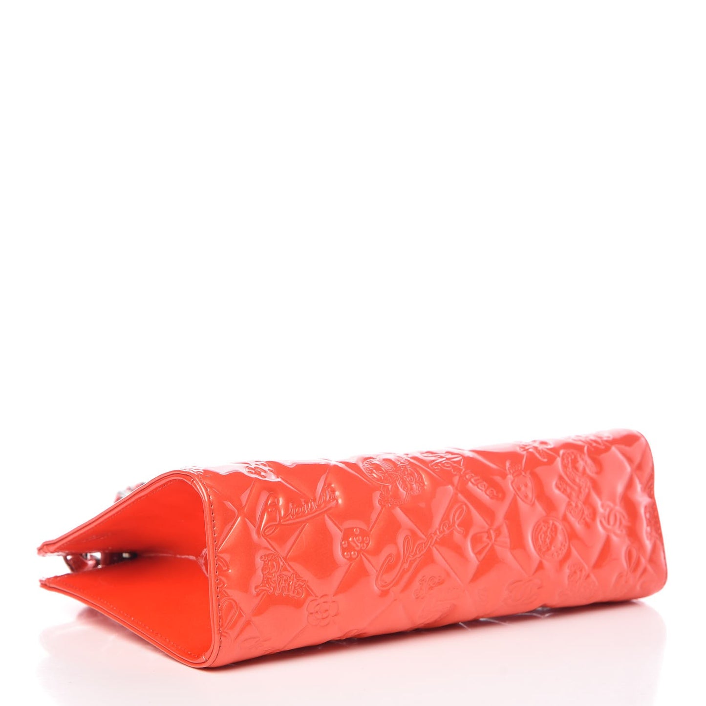 Patent Calfskin Lucky Symbols Pochette Coral