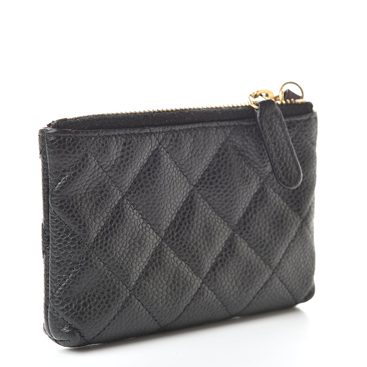 Caviar Quilted Key Holder Case Black