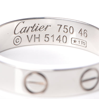 Cartier 18K White Gold 3.5mm LOVE Wedding Band Ring 46 3.75 4 of 4