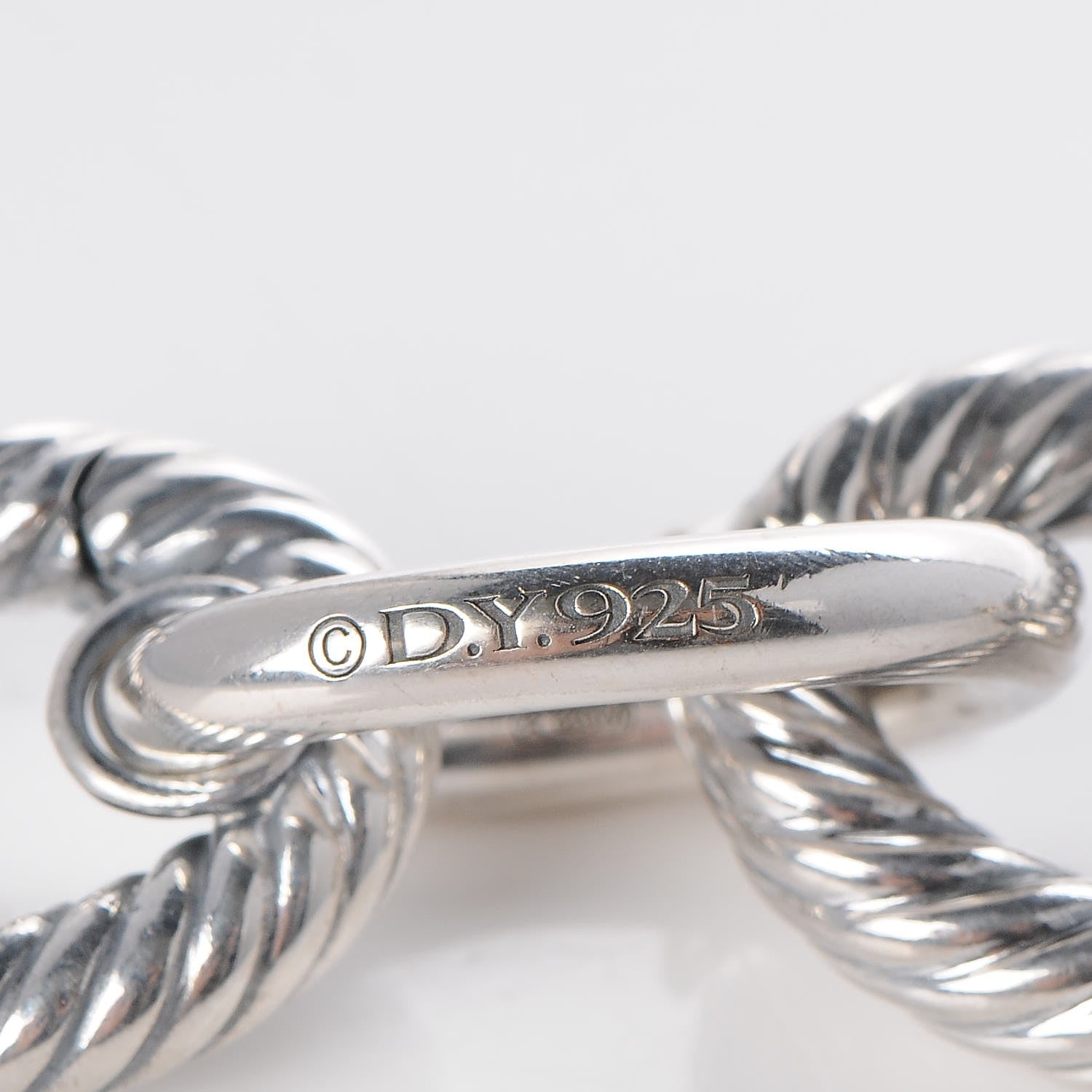 David Yurman Sterling Silver 18K Yellow Gold 19mm Extra Large Oval Link Bracelet 6 of 7