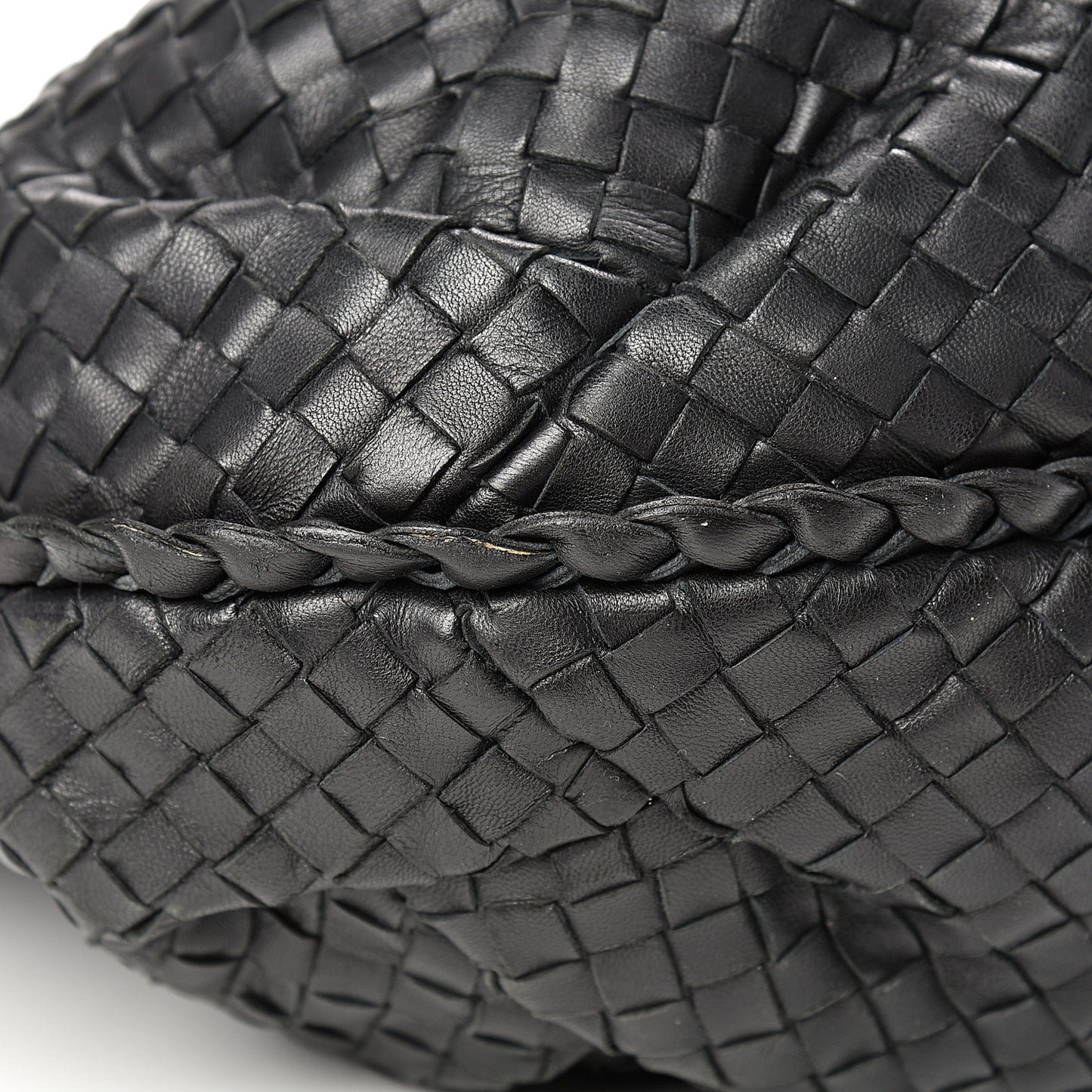 Nappa Intrecciato Large Belly Veneta Hobo Black