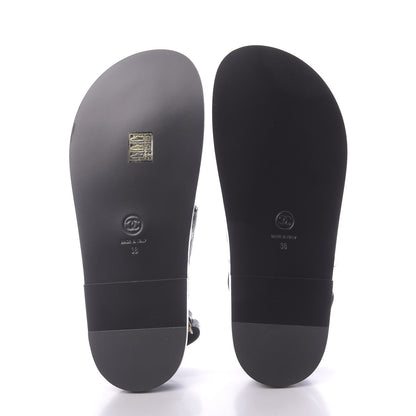Chanel Grained Calfskin Velcro Dad Sandals 38 Black 7 of 11
