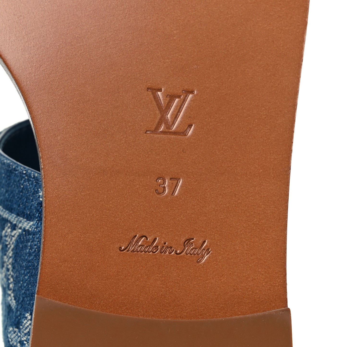 Monogram Denim Starboard Flat Thong Sandal 37 Blue