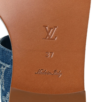 Louis Vuitton Monogram Denim Starboard Flat Thong Sandal 37 Blue 6 of 8