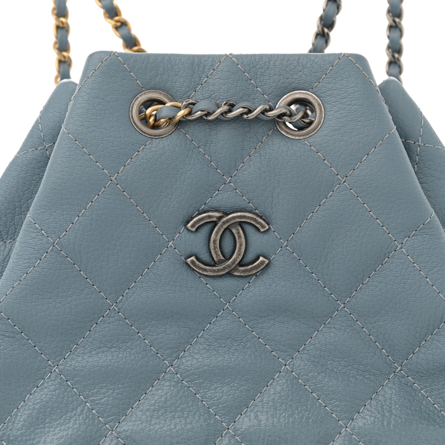 Chanel Patent Goatskin Quilted Small Gabrielle Backpack Blue 6 of 9