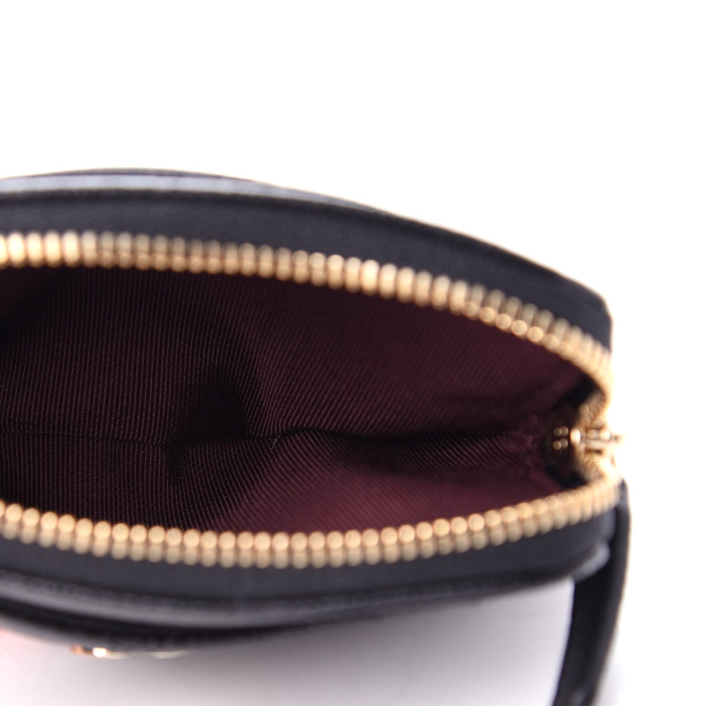 Caviar Quilted Zip Card Holder Wallet Black