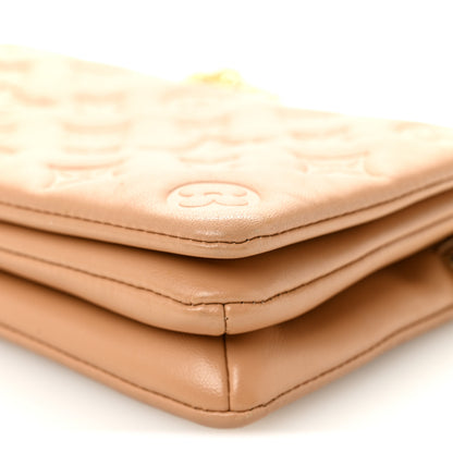 Louis Vuitton Lambskin Embossed Monogram Pochette Coussin Camel 9 of 10