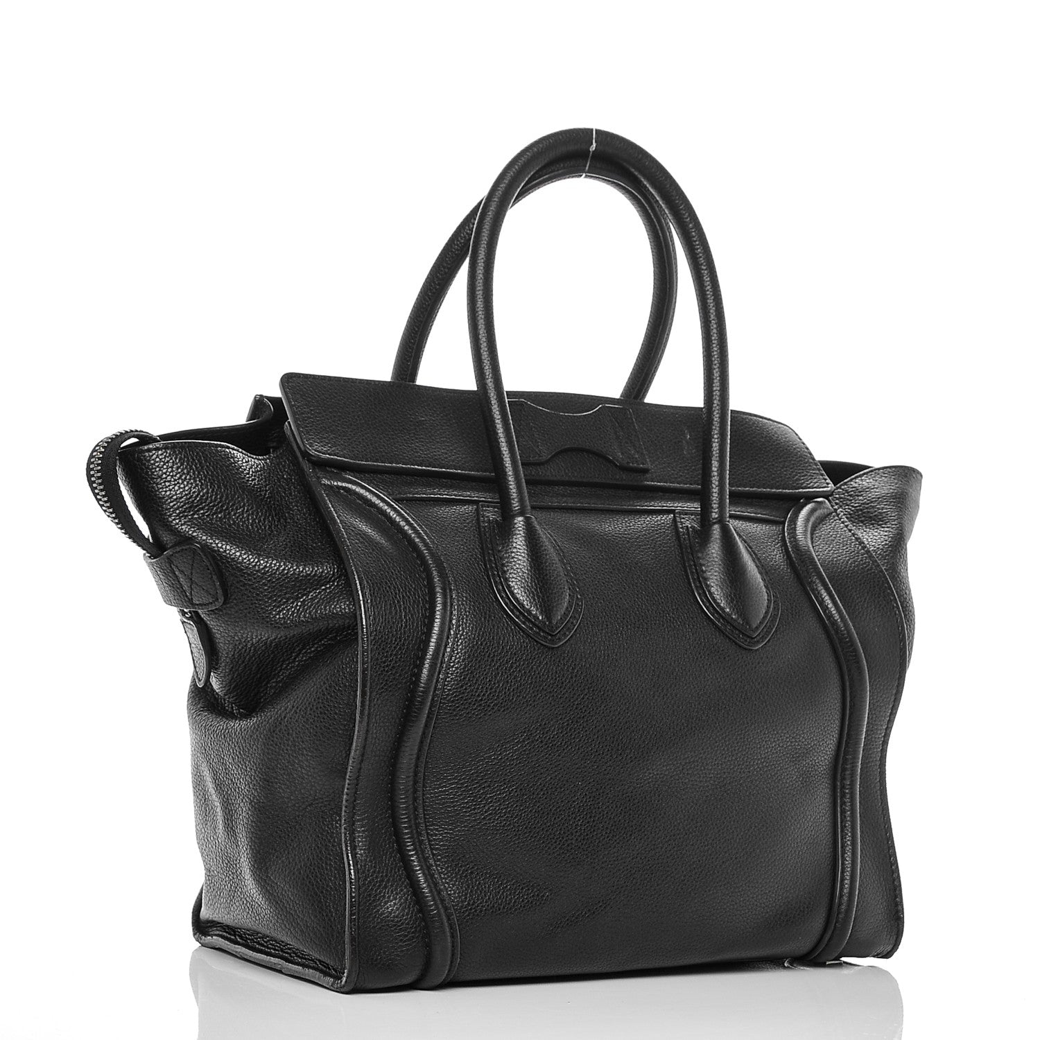 Celine Drummed Calfskin Mini Luggage Black 3 of 7