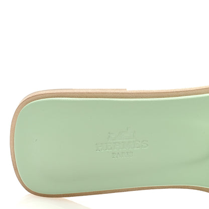 Hermes Epsom Oran Sandals 38 Vert Jade 7 of 9
