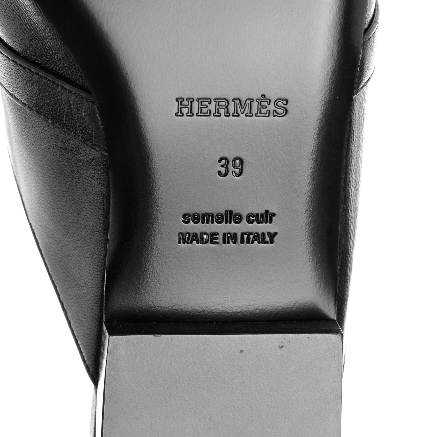 Hermes Goatskin Oz Mules 39 Black 6 of 8
