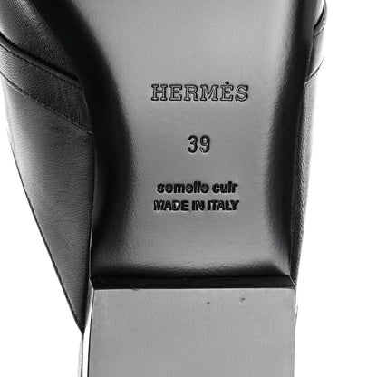 Hermes Goatskin Oz Mules 39 Black 6 of 8