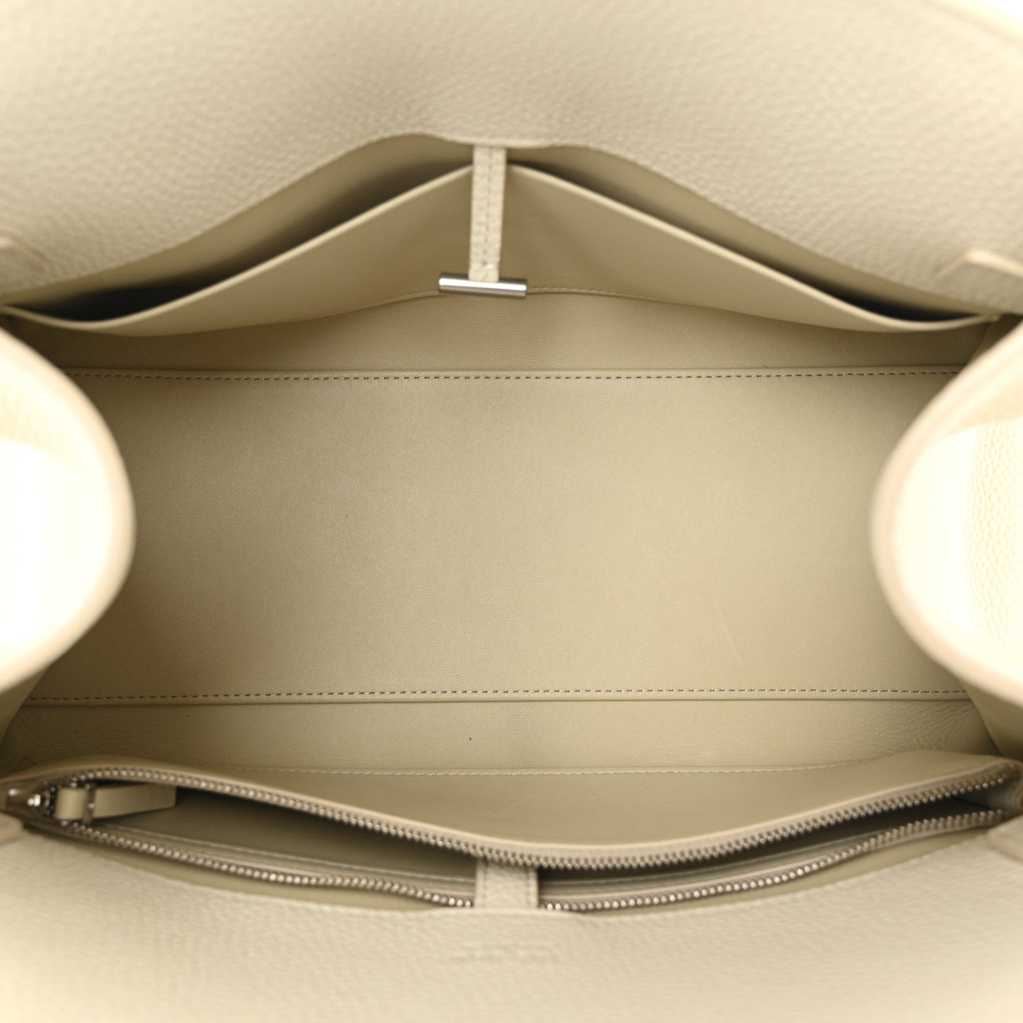 Matte Grained Calfskin Margaux Shoulder 12 White