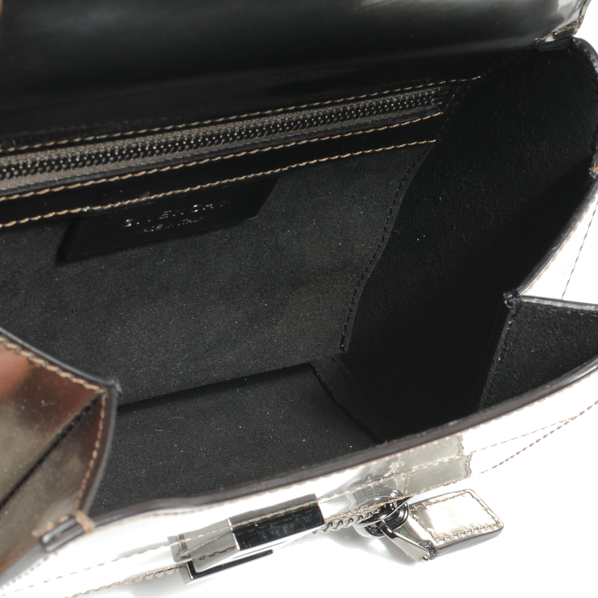 Givenchy Metallic Calfskin Mini Pandora Box Crossbody Bag Gunmetal 5 of 10