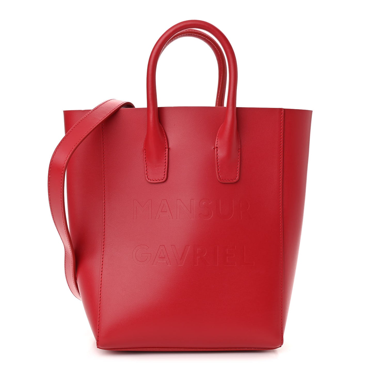 Calfskin Logo Mini North South Tote Flamma